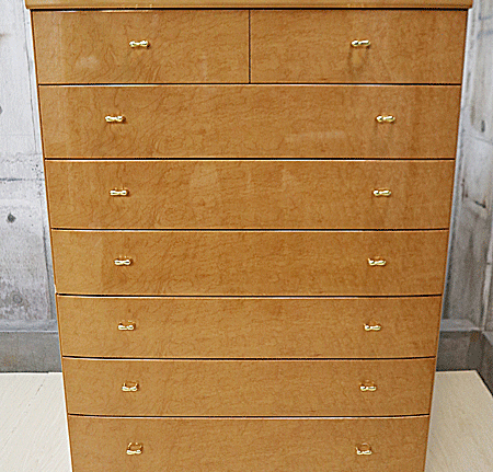 府中家具】松岡家具 シャンドール 最高級 バーズアイ メープル 7段