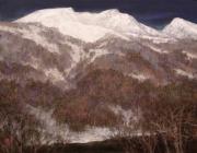 絵画桝田隆一氏雪林額装付き