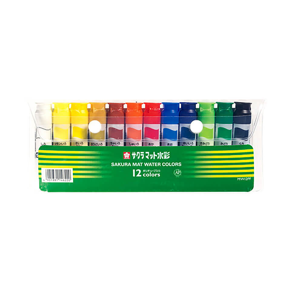 マット水彩12色 ポリチューブ入り（12ml）シース入り｜マット