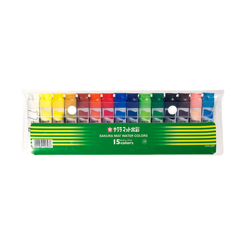 マット水彩12色 ポリチューブ入り（12ml）シース入り｜マット