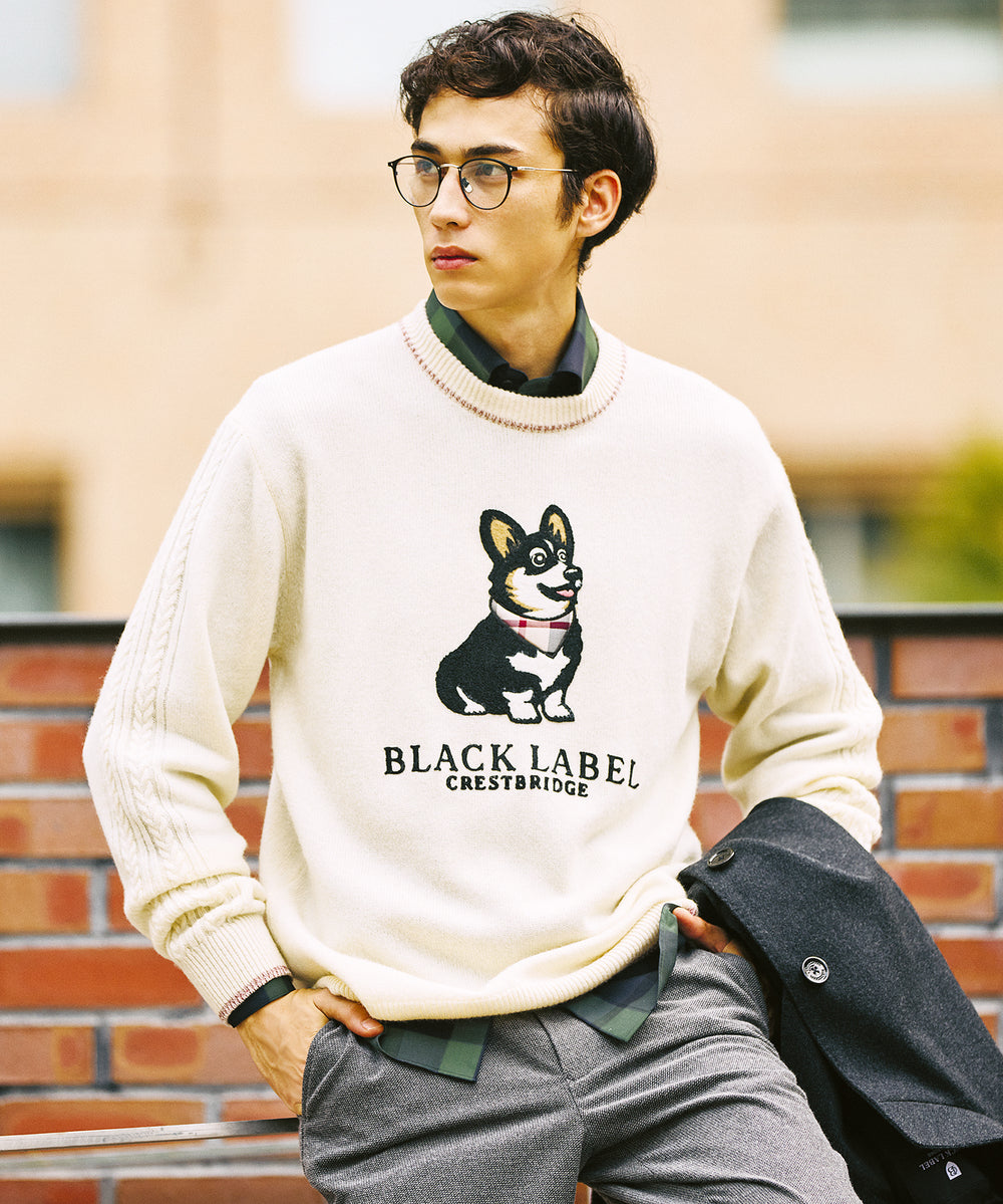 コーギーエンブロイダリーニット（ニットウェア）｜BLACK LABEL