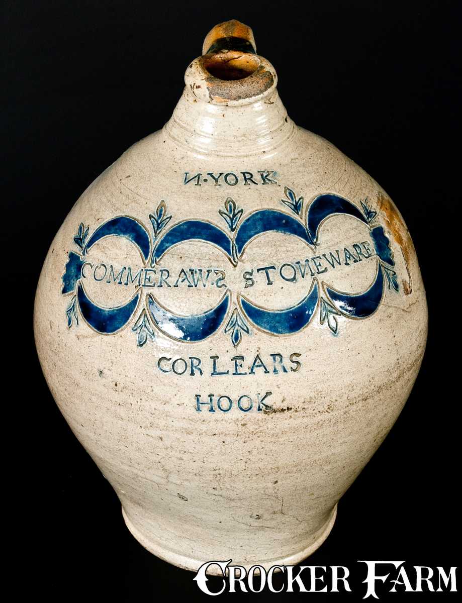 Exceedingly Rare and Fine Thomas Commeraw Stoneware Jug, African