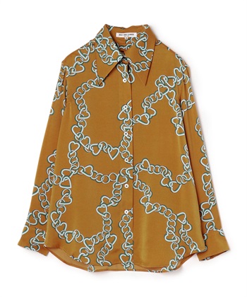 TIME SALE】ハートチェーンプリント長袖ブラウス 49AV JUNKO SHIMADA