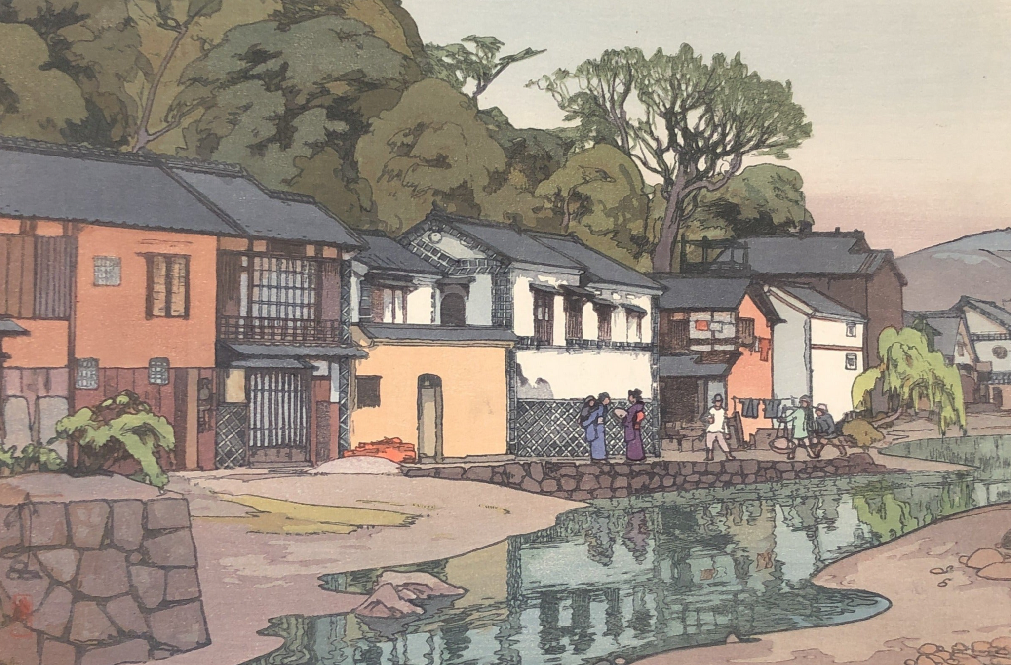 真作保証】吉田博 中国の小町 昭和八年作 自摺 吉田博 創作版画 新版画