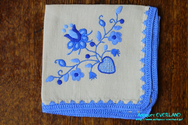 リネン 刺繍 テーブルセンター＆ナプキン 6枚組