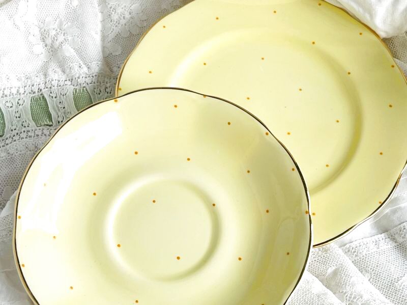 Royal Albert レモンイエロー6客トリオセット - Antiques Violetta