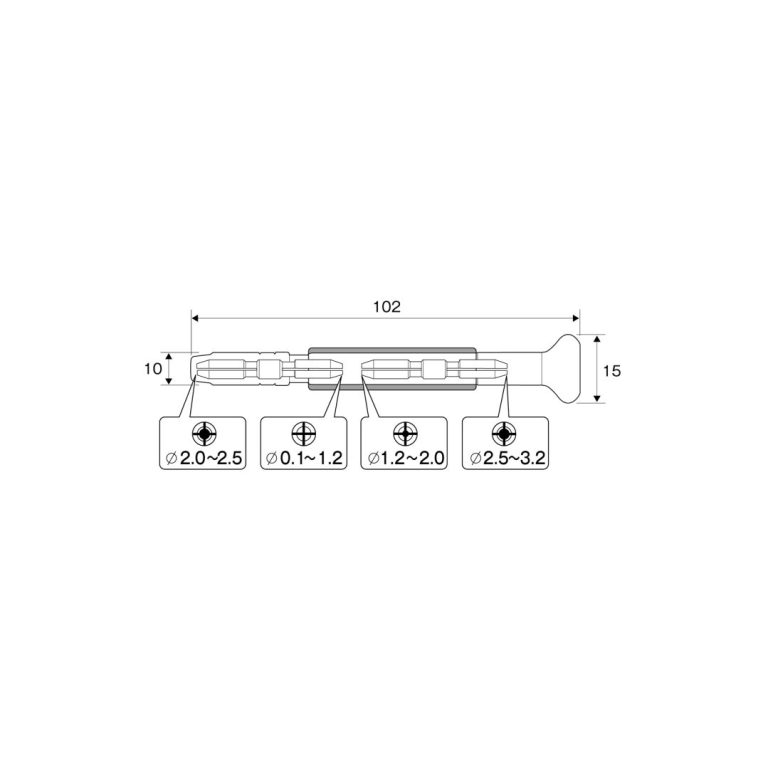 ラバーグリップ ピンバイス収納式 0.1～3.2mm（丸軸径） | ANEX