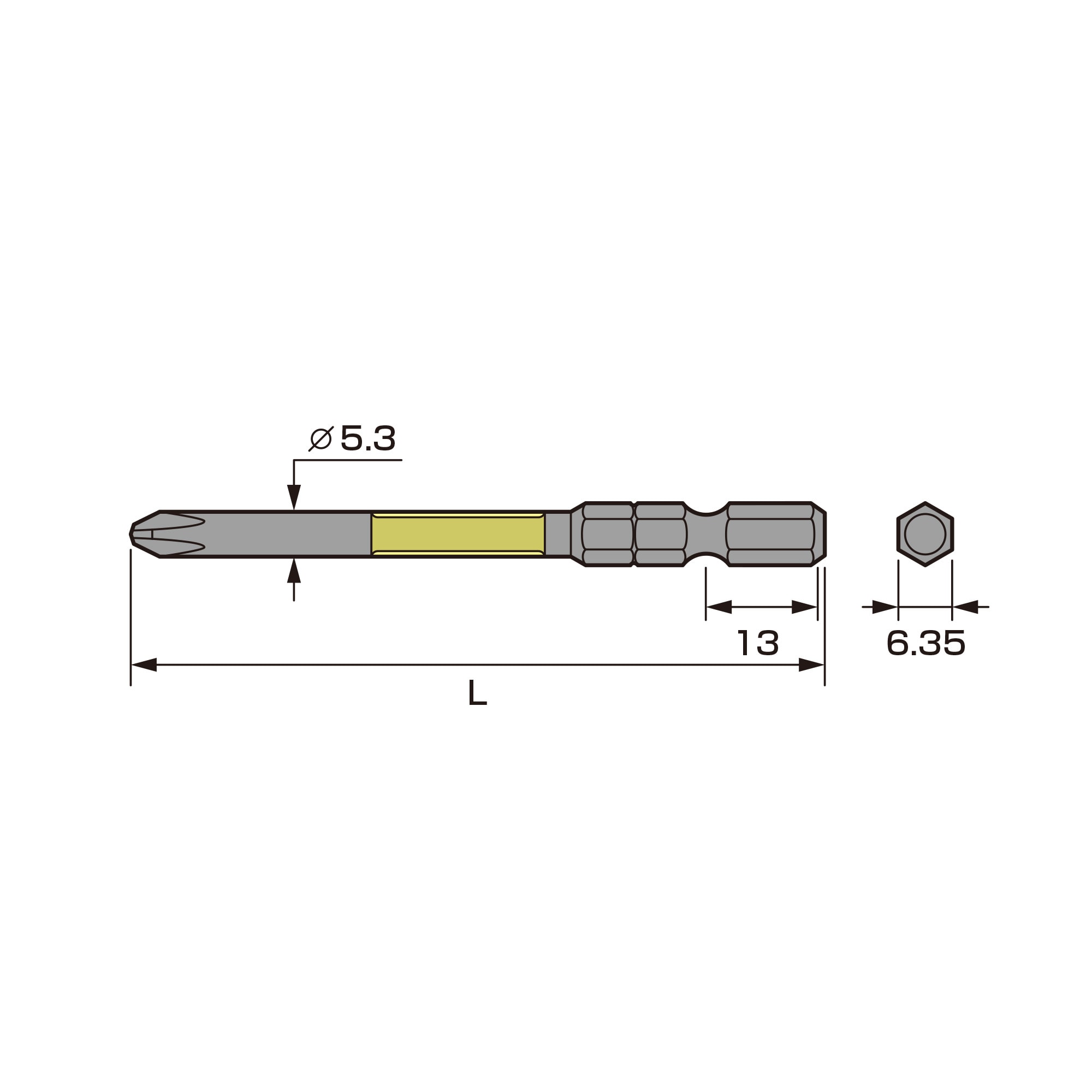 黒龍靭ビット 段付タイプ 2本組 ＋2×65 | ANEXブランドのドライバー