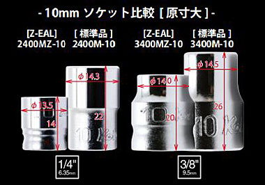 Z-EAL 3/8ショートソケット | ABIT-TOOLSABIT-TOOLS