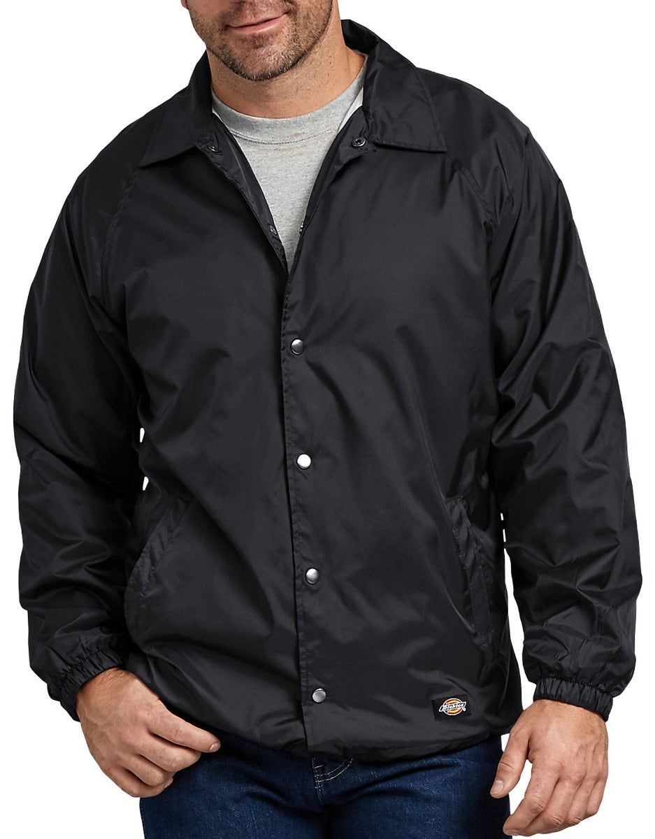 Dickies Jackets: Men's 76242 BK Black Snap Front Nylon Jacket
