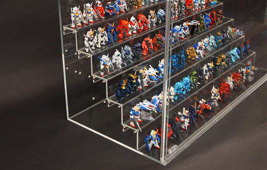けんどん式アクリルケース ひな壇付き セミオーダー | アクリ屋ドットコム
