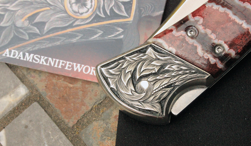 CUSTOM AIK HAND ENGRAVED Buck 110 Auto ELITE w/ Mammoth Molar, AIK