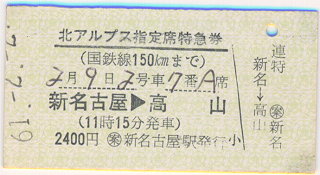北アルプス関連切符＜硬券＞ [AGUI NET]