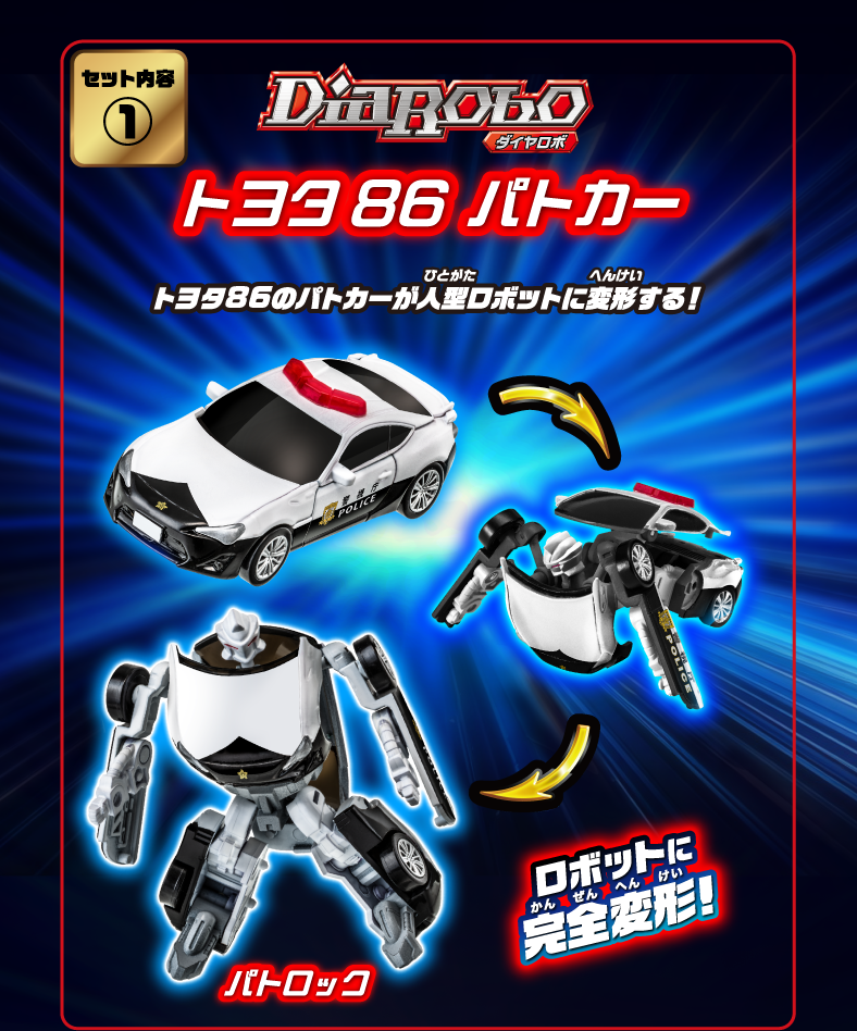 Diapet×DiaRobo 60周年記念パトカー＋ダイヤロボ｜株式会社アガツマ
