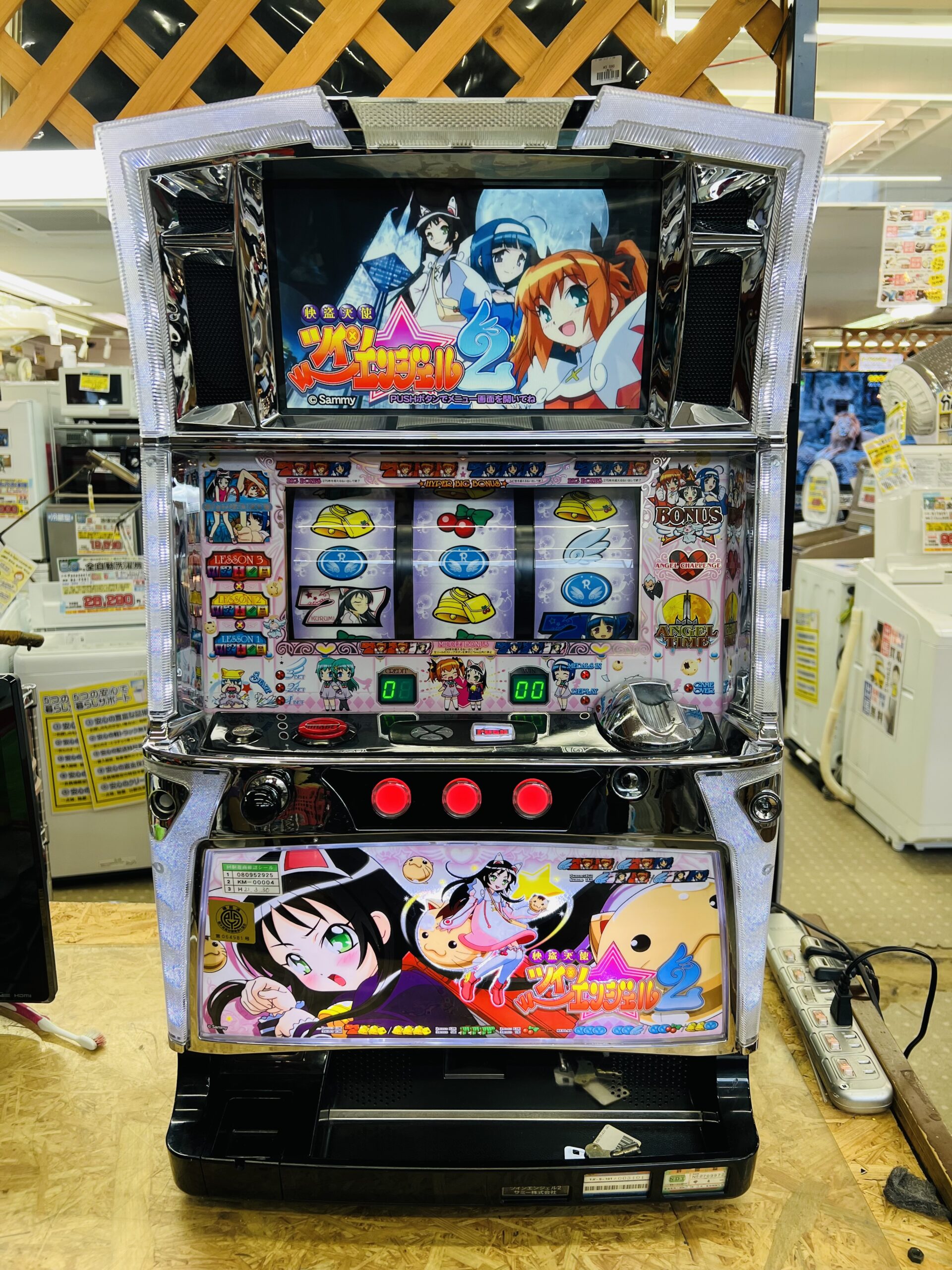 S ツインエンジェルPARTY ZF』 パチスロ実機 コイン不要機