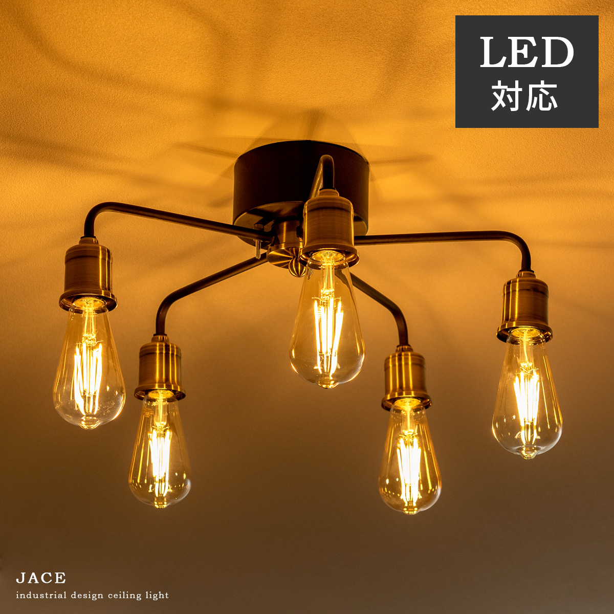 インダストリアルデザイン5灯シーリングライト JACE(ジェイス) | 家具