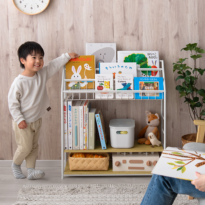 絵本ラック 表紙が見える本棚 知育 基礎学力養成