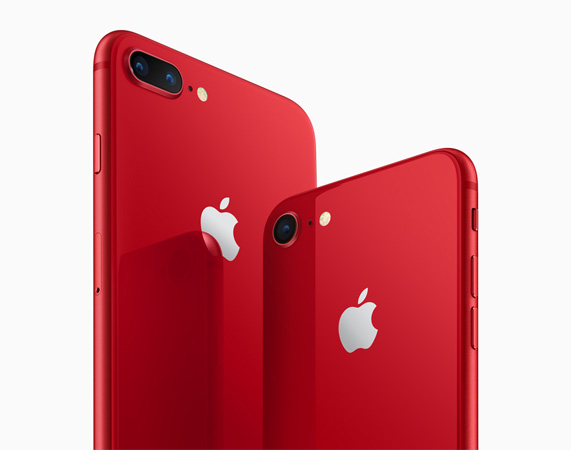 Apple、iPhone 8 および iPhone 8 Plus (PRODUCT)RED Special Edition