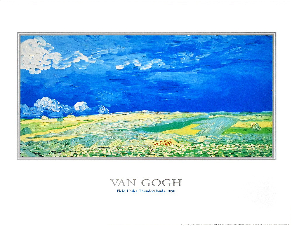 油絵 絵画 麦畑油絵 空と雲の麦畑 油絵 絵画 空と雲の麦畑