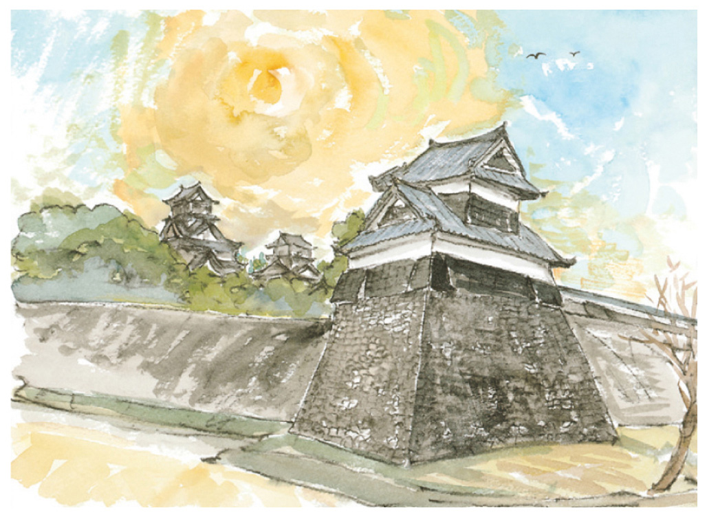 榎木孝明 絵画 (版画/ジクレー) 日輪/熊本城 3729|アート＆フレーム|絵