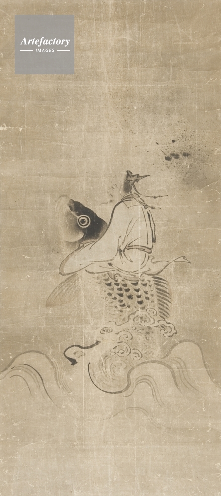 琴高仙人図