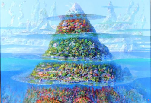 井上直久「天文館の宵」ピエゾグラフ 井上直久『天文館の宵』版画