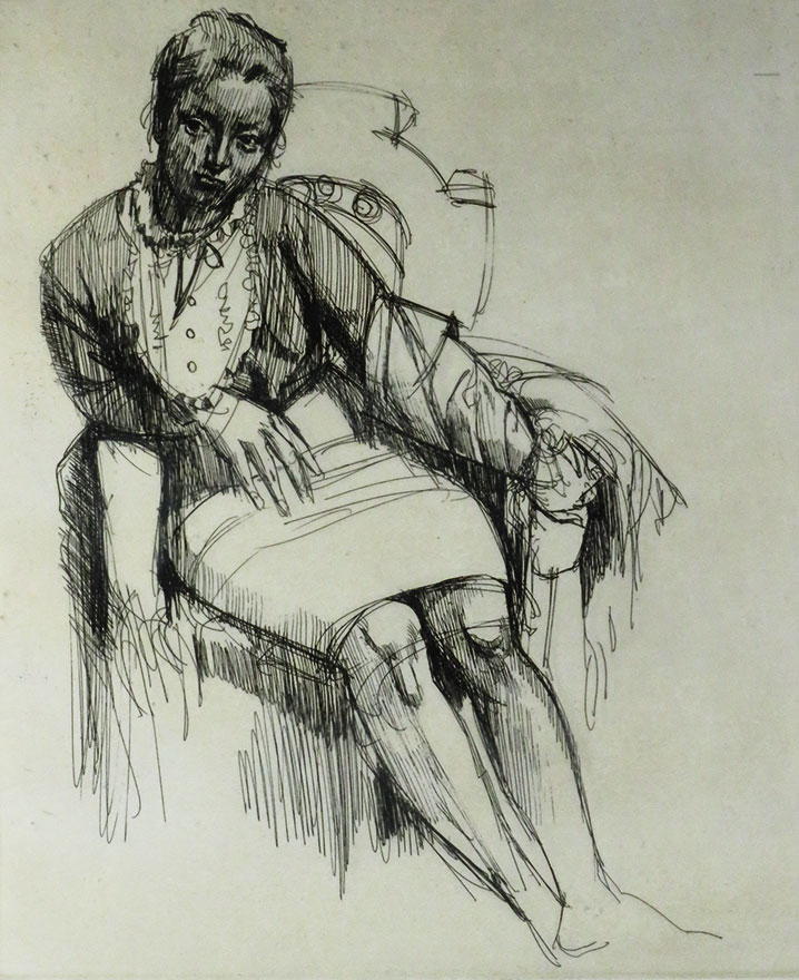 椅子にかける女 | 小磯良平 買取・作品 | 洋画、絵画高額査定はアート