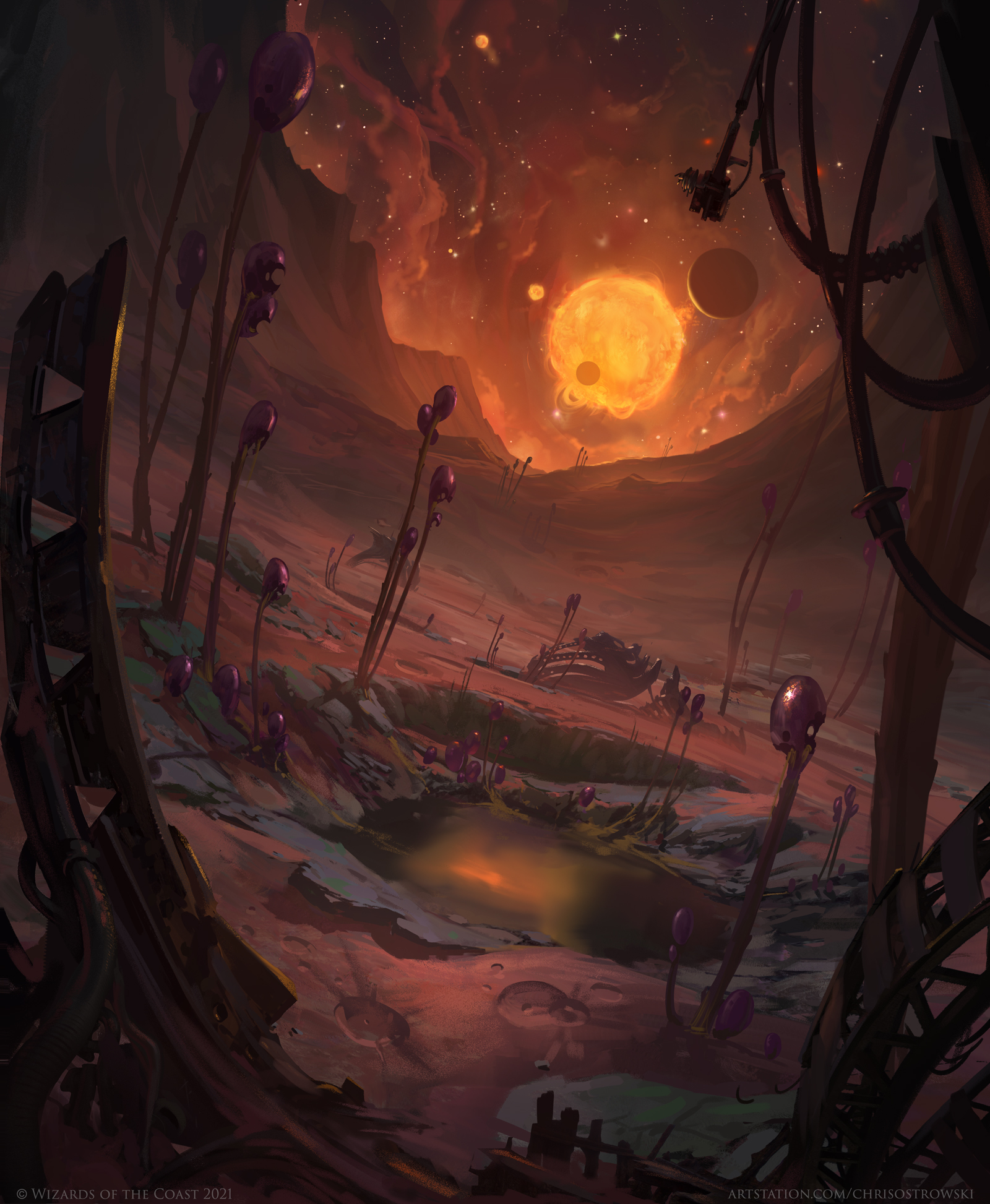 Blood Crypt MtG Art from Unfinity Set by Chris Ostrowski ‏ - Art