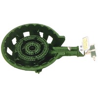 鋳物コンロ 羽根付2連コンロ(種火なし)LPガス※メーカー直送品 - 大工