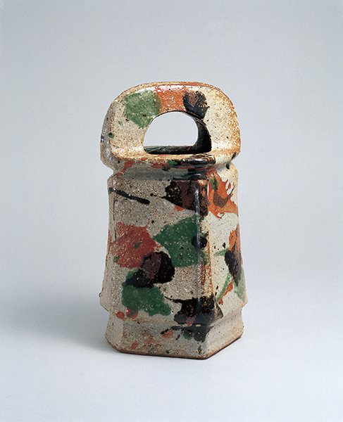河井寬次郎《三色打釉手壺（さんしきうちぐすりてつぼ）》｜所蔵品