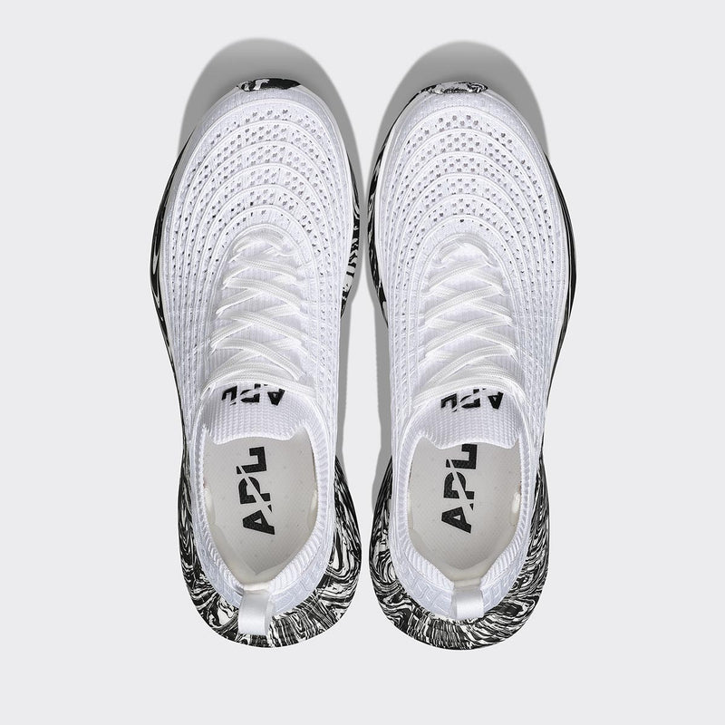 Men's TechLoom Zipline White / Black / Marble | APL Shoes