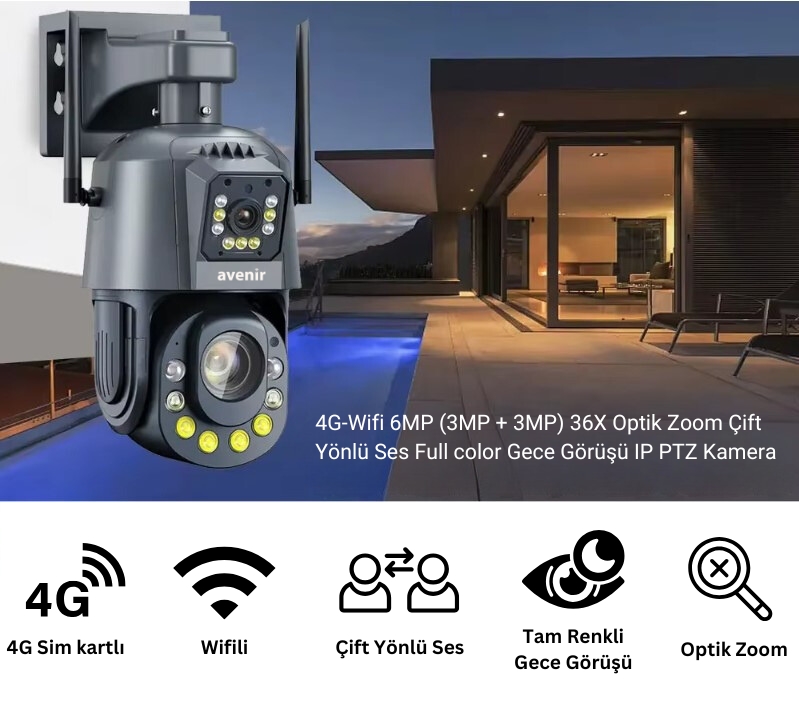 AV-M05 36X OPTİK ZOOM 6MP SÜREKLİ KAYIT KAMERA - Avenir