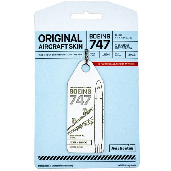 Aviationtag Boeing B747 White Aircraft Skin Tag (B-HUI)