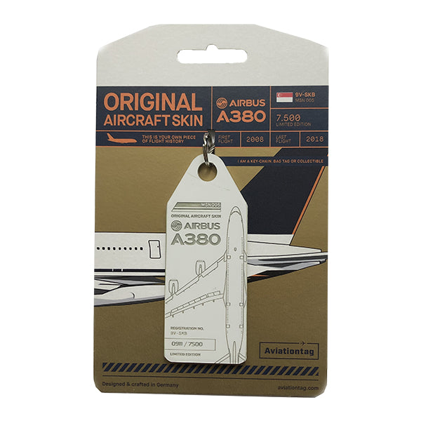 Aviationtag A380 White Aircraft Skin Tag - Singapore Airlines MSN005