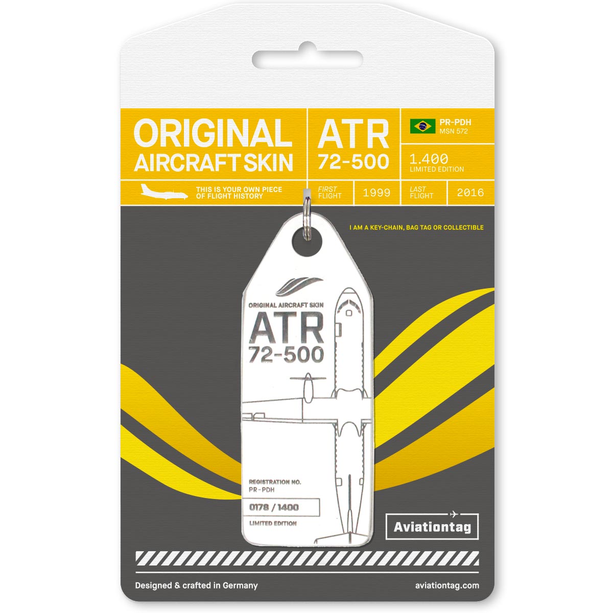 ATR 72 PR-PDH Keychain | Original Aircraft Skin | Aviationtag