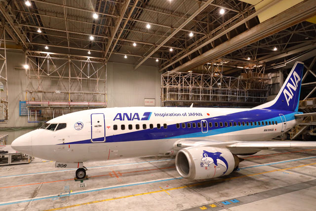 ANA、737-500に退役記念デカール スーパードルフィン3機に