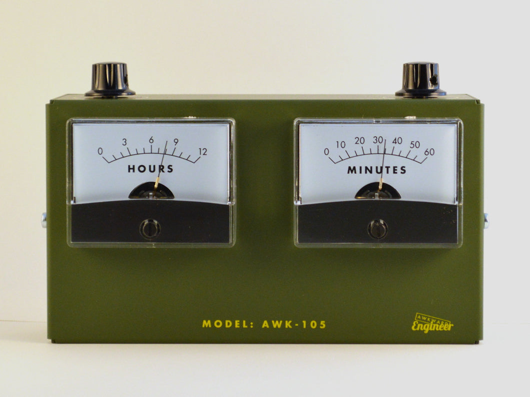 Awkward Engineer - Model AWK-105 Analog Voltmeter Clock
