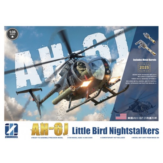 1/35 AH-6J Little Bird Nightstalkers Helicopter Zimi Model 50001