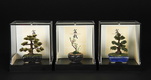 ミニチュア盆栽模型「寄せ植え 楕円鉢」 | 盆栽、盆栽書籍、盆栽鉢の