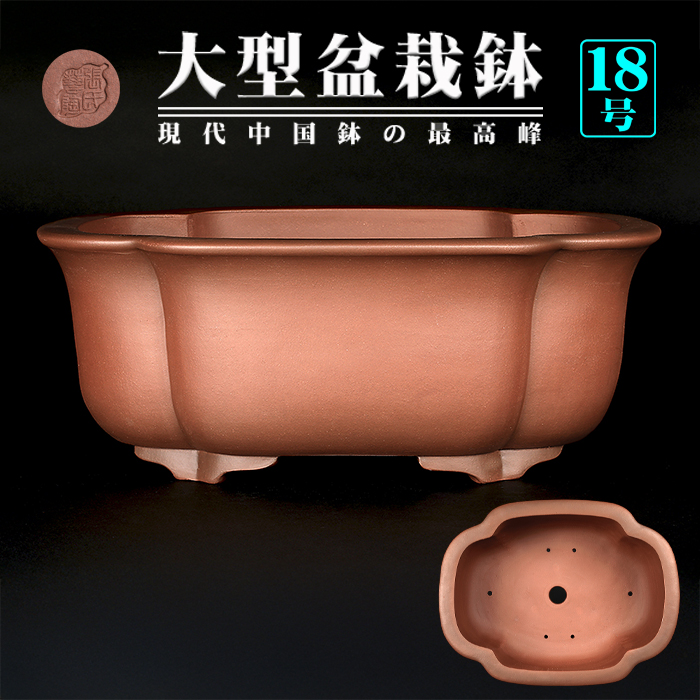 中国古盆器 紫砂 盆栽鉢 紫泥外縁楕円鉢 東寳公造 /蔵出し/唐物/古玩
