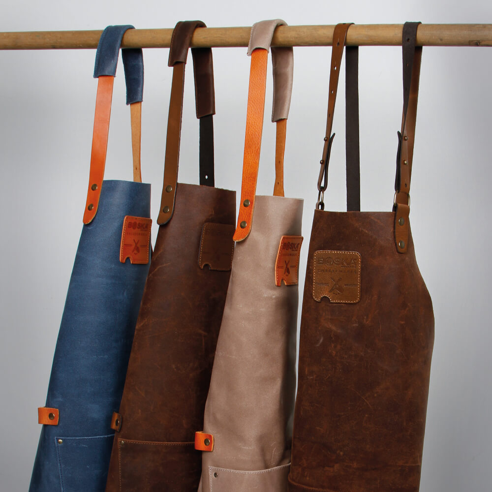 Mr. Smith Leren Schort Grijs: Stoere Bescherming | Duurzaam Leer