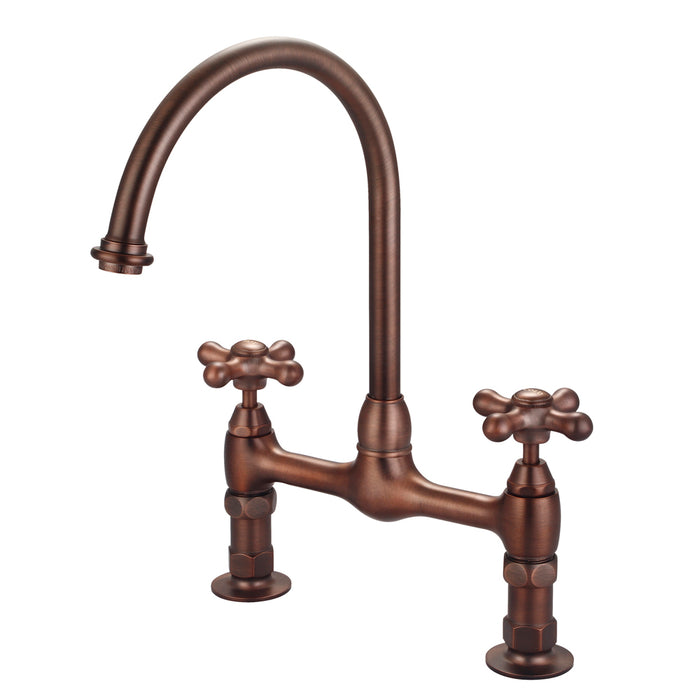 Harding Kitchen Bridge Faucet with Metal Cross Handles — Barclay