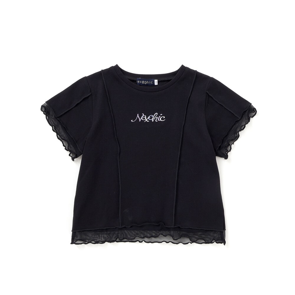 速乾/接触冷感】チュールフリル付き半袖Tシャツ(110~150cm)(110cm
