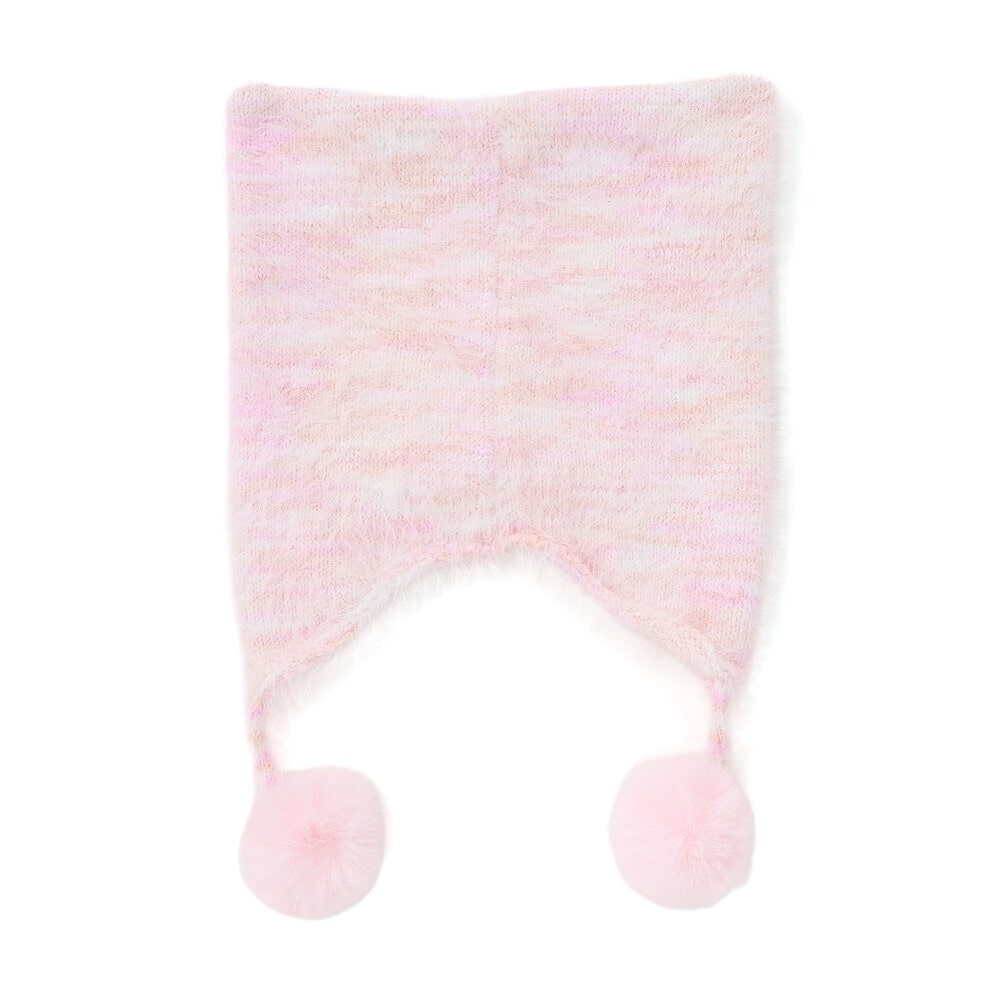 リボン付きネコ耳ニット帽(48~55cm)(S(48-50cm) ピンク系): グッズ