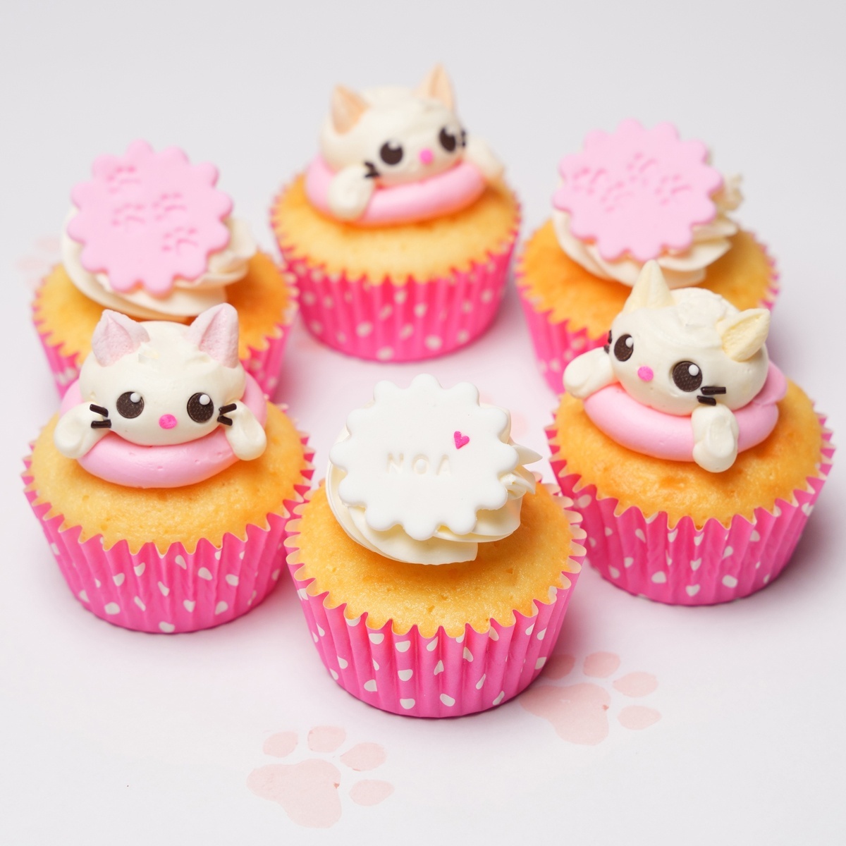 キャットカップケーキボックス（キュート｜6個｜バニラ）【2月22日猫の