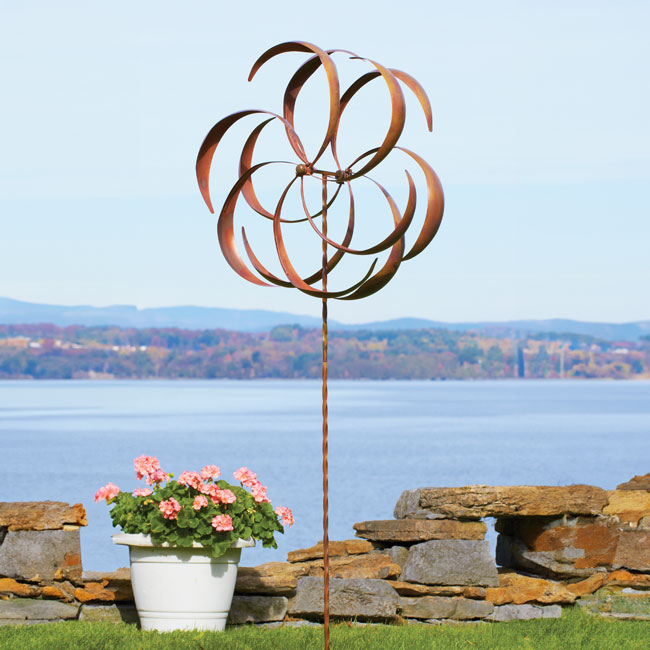 Ancient Graffiti Kinetic Dual Flower Spinner, Copper, 87