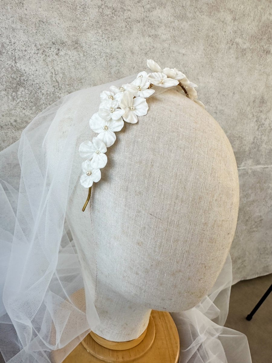 ホワイトフラワーヘッドドレス クレイフラワー 花嫁様 – おしゃれ花嫁