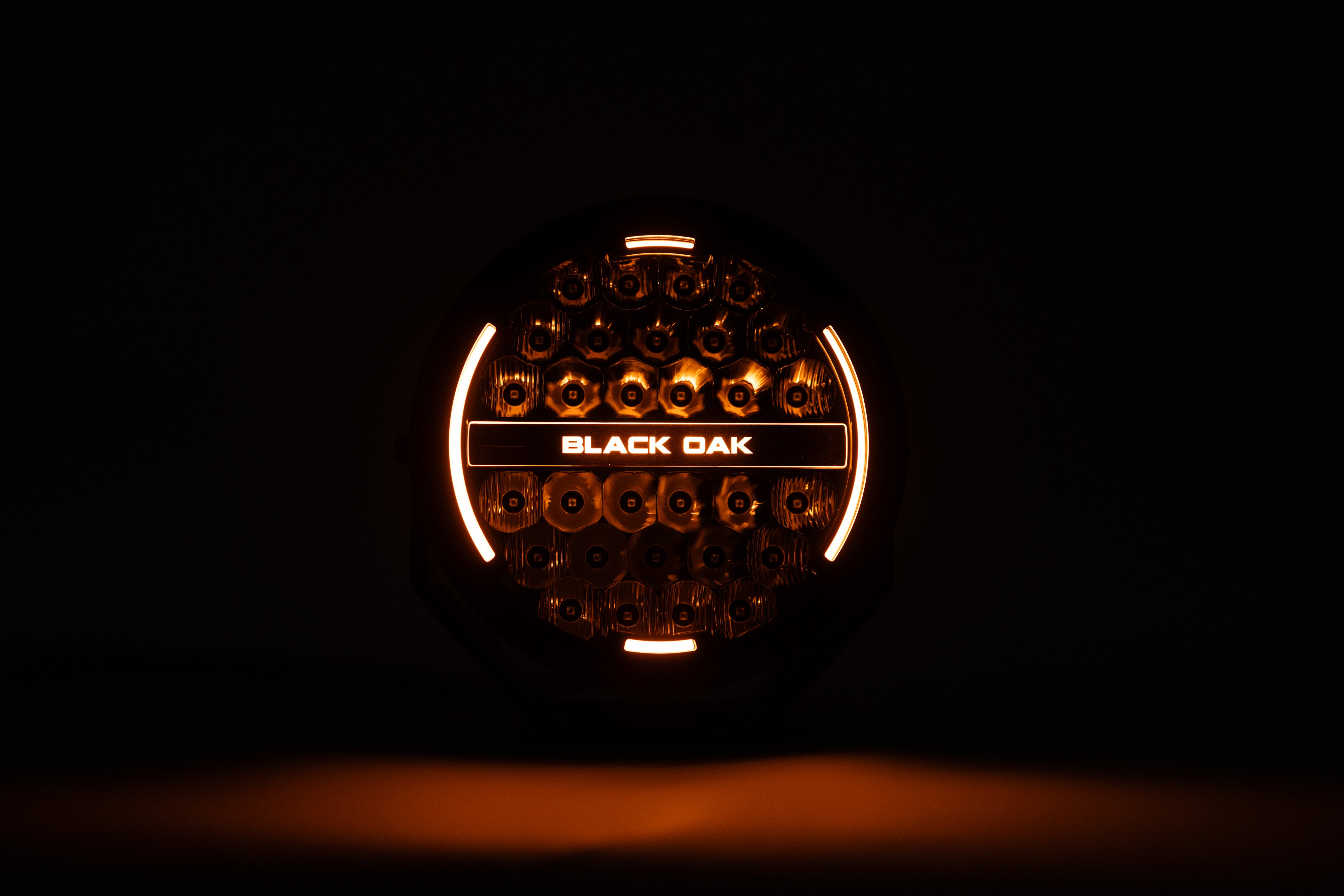 9 Inch Round Off-Road LED Lights (Pair) w/ Halo Ring | Black Oak LED
