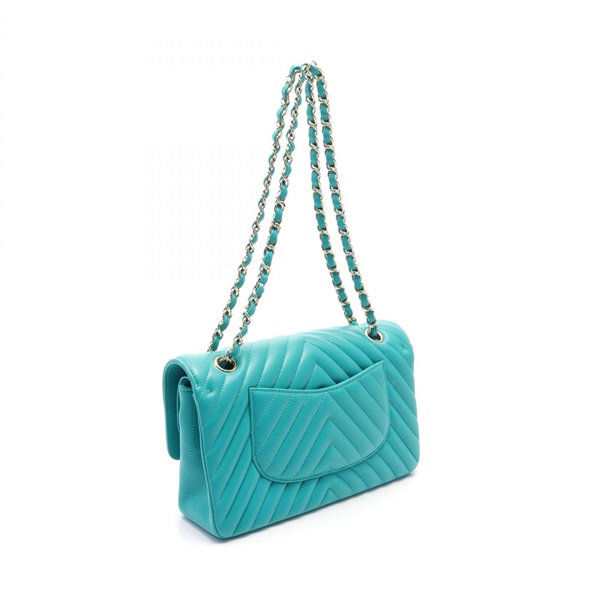 シャネル(CHANEL)シャネル シェブロン Vステッチ Wフラップ ショルダー