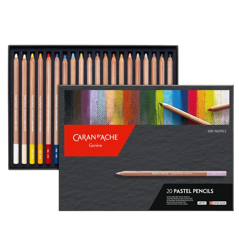 Caran dAche Pastel Pencils Set of 20 - Broad Canvas